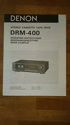 Kaufen Denon DRM-400  Bedienungsanleitung Operating Instuctions Manual • 2€