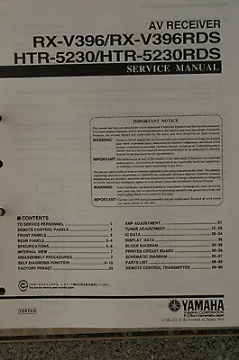Kaufen Service Manual Für Yamaha RX-V396RDS / HTR5230RDS • 15.50€
