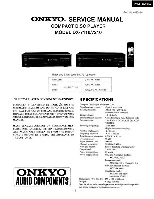 Kaufen Service Manual-Anleitung Für Onkyo DX-7110, DX-7210  • 10€