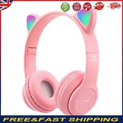 Kaufen # Gaming Headset Katzenohr Over-Ear Headsets Stereo Bass Für PC Telefon (pink) • 14.67€