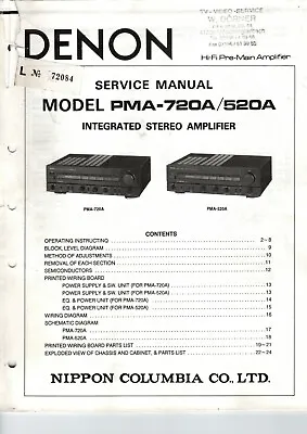 Kaufen DENON PMA - 720A / 520A Service Manual • 13€