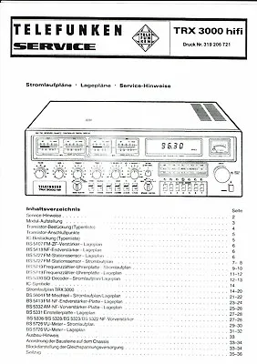 Kaufen Telefunken  Service Manual  Für TRX 3000 Hifi  Copy • 12.85€