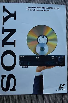 Kaufen Sony Katalog 1991,seiten 4,laser Disc Mdp 333,mdp 533 D,techische Daten,audio • 14.92€