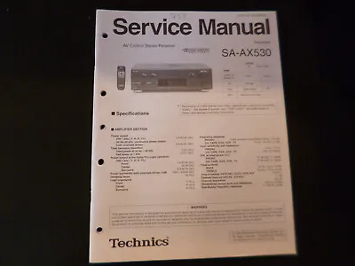 Kaufen Original Service Manual Schaltplan Technics SA-AX530 • 12.50€