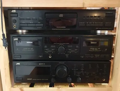 Kaufen JVC Stereoanlage Receiver CD Player Doppel Cassetten Deck Sehr Guter Zustand • 115€