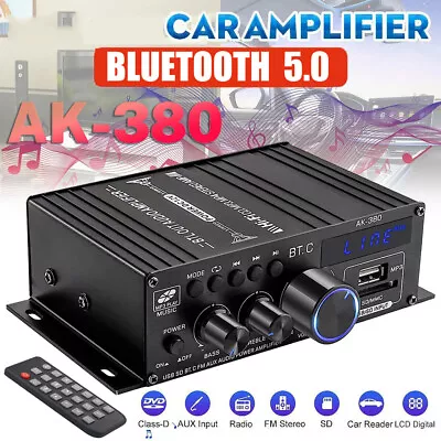Kaufen 12V Bluetooth Verstärker Digital HIFI Stereo Amplifier Mini Audio Vollverstärker • 23.98€
