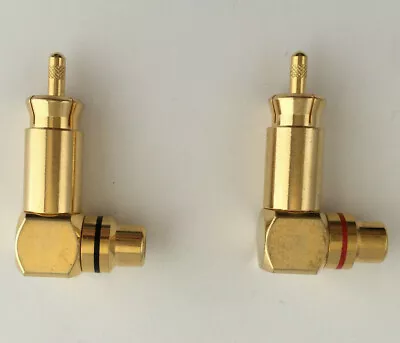 Kaufen 2 Stück Cinch Winkel Adapter HighEnd 24K Vergoldet Winkelstecker Qualität Aus D • 10.21€