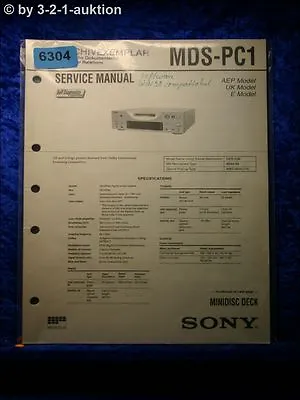 Kaufen Sony Service Manual MDS PC1 Mini Disc Deck (#6304) • 15.99€