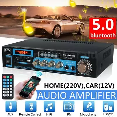 Kaufen HiFi Verstärker Stereo Audio 2000W Digital Amplifier Bluetooth Mit Fernbedienung • 38.88€