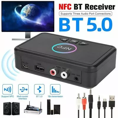 Kaufen NFC Bluetooth 5.0 Empfänger AUX Adapter Receiver Stereo Audio Transmitter Sender • 10.98€