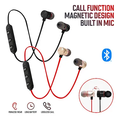 Kaufen Magnetische Bluetooth Ohrhörer Drahtlose Kopfhörer InEar Universal Alle Geräte NEU • 5.76€