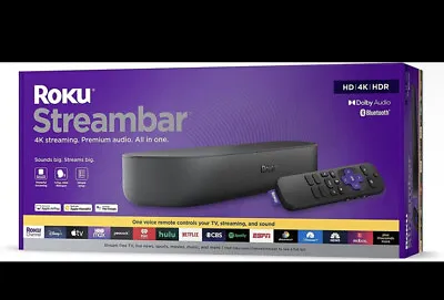 Kaufen Roku Streambar HDR 4K HD TV Streaming Media Player Soundbar Netflix Disney+ App • 103.75€