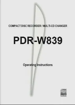 Kaufen Pioneer PDR-W839 Multi Disc CD Recorder Bedienungsanleitung - BENUTZERHANDBUCH  • 10.78€