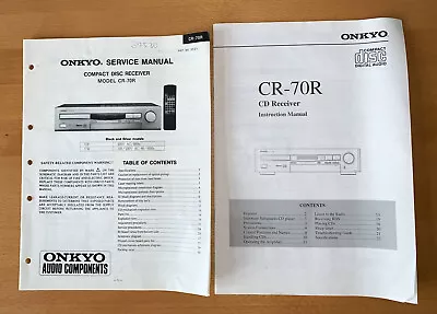 Kaufen Onkyo CR-70R Original Service Manual + Beschreibung • 19.95€