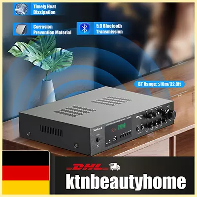 Kaufen HiFi Verstärker 5 Kanal Digital FM USB Stereo Amplifier Bluetooth Vollverstärker • 82€