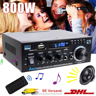 Kaufen HiFi Verstärker Mit Bluetooth 800W Party Musik Equipment AUX Anlage Stereo Audio • 33.99€