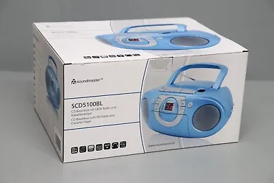 Kaufen Soundmaster SCD5100BL CD Boombox Mit UKW Radio Und Kassettenplayer AUX IN, Blau • 41.48€
