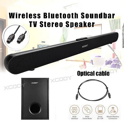 Kaufen Wireless 60W Soundbar Subwoofer TV Theater Bluetooth Optical Coaxial Display DE • 74.99€