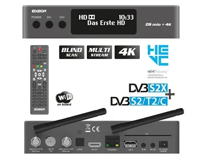 Kaufen EDISION OS MIO+ 4K UHD Linux E2 Combo-Receiver 1x DVB-S2X & 1x DVB-S2/T2/C Tuner • 177.47€