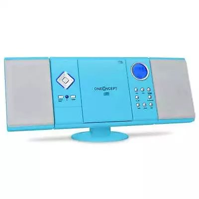 Kaufen Stereoanlage Radioreceiver CD-Player Blau USB SD MP3 UKW Radio Uhr Wandmontage • 58.99€