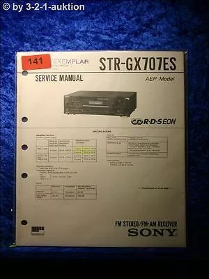 Kaufen Sony Service Manual STR GX707ES Receiver (#0141) • 14.99€