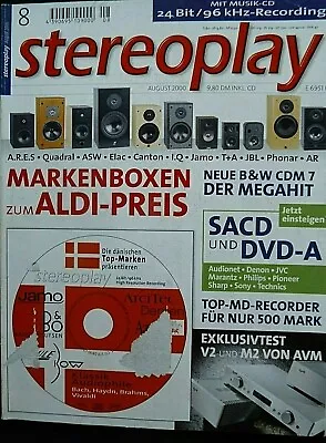 Kaufen Stereoplay 8/00 B&w Cdm 7 Nt, Magnat All Ribbon 12, Avm V2 M2, Sony Ta Fb 940 • 9.92€