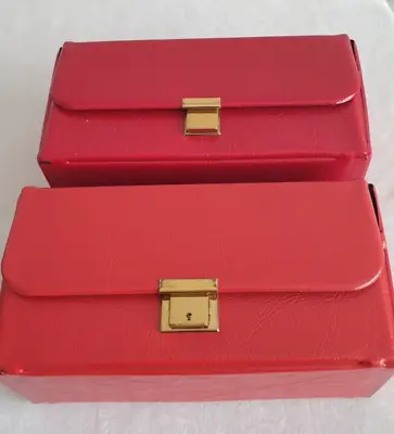 Kaufen Kassetten Box Koffer Für Je 12 Musikkassette Leer Aufbewahrung Rot 70 Er Vintage • 24.99€