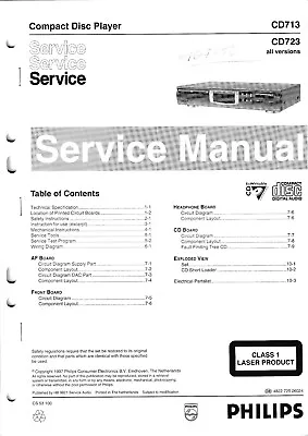 Kaufen Service Manual-Anleitung Für Philips CD 713, CD 723 10,- CDR 570, CDR  • 10€