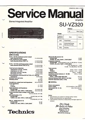 Kaufen Technics Original Service Manual Für SU- VZ 320 • 9.30€