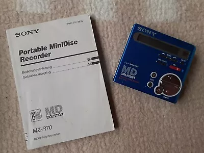 Kaufen Sony Minidisc Player Recorder MD MZ-R70 Walkman Mini Disc Blau • 90€