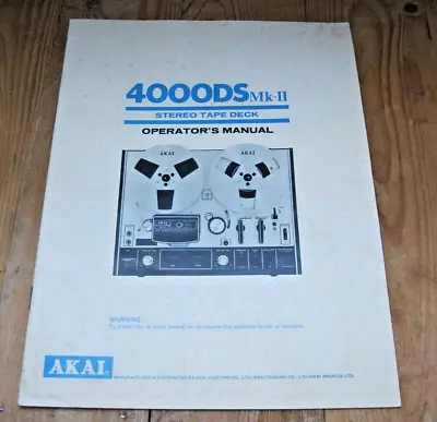 Kaufen Akai 4000DS MKII Original User Manual • 29.90€