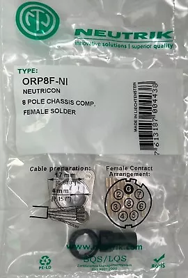 Kaufen Neutrik ORP8F-NI 8-polige Einbaubuchse, Lötkontakte, 180° Codierung • 4.50€