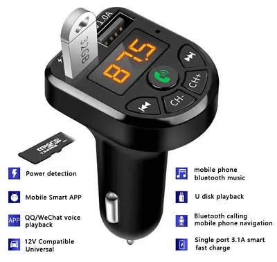 Kaufen Kfz Bluetooth FM Transmitter Auto Radio Adapter Mit Dual USB Ladegerät Handy NEU • 10.69€