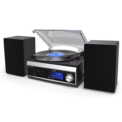 Kaufen Soundmaster MCD1820SW DAB+ Stereoanlage Plattenspieler CD USB MP3 SD Encoding  • 189€