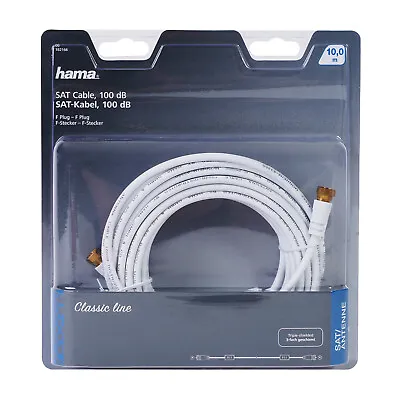 Kaufen Hama 10m Sat-Kabel 100dB 4K HD TV Antennen-Kabel F-Stecker Koaxial Koax-Kabel • 8.49€