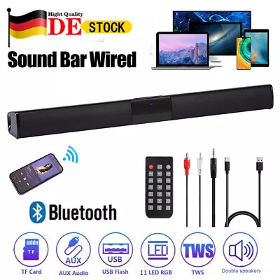 Kaufen Wireless 4 Lautsprechersystem Soundbar  Subwoofer Bluetooth Surround TV Heimkino • 32.98€