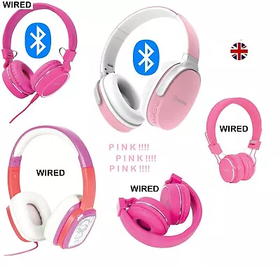 Kaufen PINK Kinder Kopfhörer Kabelgebunden Oder Bluetooth Lautstärkebegrenzer Tablet/Kinder URLAUB • 39.83€