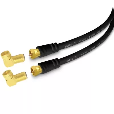 Kaufen 3m Satkabel Doppel Winkel Anschlusskabel HD 135dB Sat Kabel Schwarz 4K UHD • 9.15€