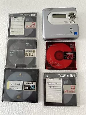 Kaufen SONY Minidisc Hi-MD Walkman MZ-NH600D + 5x Bespieltes Minidisc DEFEKT • 39.99€
