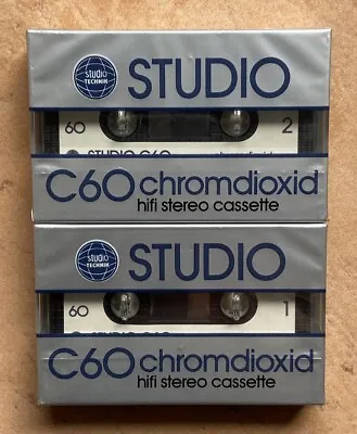 Kaufen 2x Studio Technik C-60 Chromdioxid Hifi Stereo Cassette - Neu & OVP • 21.95€