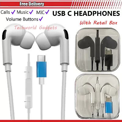 Kaufen  Für Apple IPhone 15 Pro Max 15 Plus USB C Kopfhörer Mikrofon Fernbedienung Ohrhörer • 7.70€
