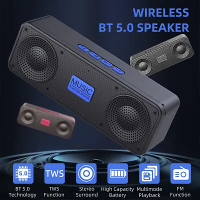 Kaufen TWS Tragbarer Bluetooth Lautsprecher Stereo Subwoofer Musikbox Radio SD USB Neu • 13.99€