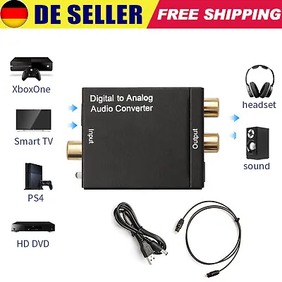 Kaufen Optical Coaxial Toslink Adapter Digital To Analog Audio Converter RCA Klinke L/R • 9.89€