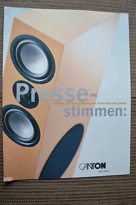 Kaufen Canton Test Audio,stereoplay,seiten 8,mit Technischen Daten,karat M 50dc,m 70 Dc • 9.92€