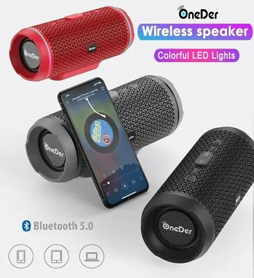 Kaufen Wasserdicht Tragbar Wireless Bluetooth Lautsprecher Stereo Bass LED Blinkleuchten • 18.84€