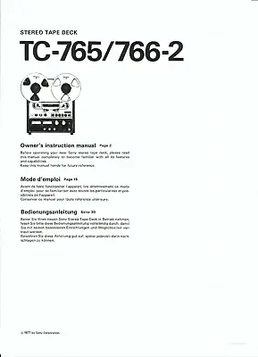 Kaufen Sony Bedienungsanleitung  Für TC 765 - 766 - 2 Copy User Manual • 13.50€