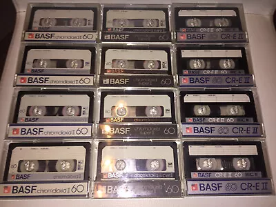 Kaufen 12 X BASF, Chromdioxid Super II, Chromdioxid II, SM-60  Audiokassetten Tape • 15.90€