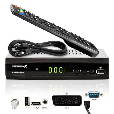 Kaufen PremiumX 521 SAT TV Receiver DVB-S2 USB SCART HDMI Satellitenreceiver 12V FullHD • 26.90€