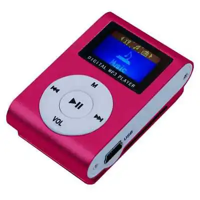 Kaufen Mini-MP3-Player Mit Clip-LCD-Aluminium-Micro-SD-Anschluss Bis Zu 32 GB Pink • 5.49€