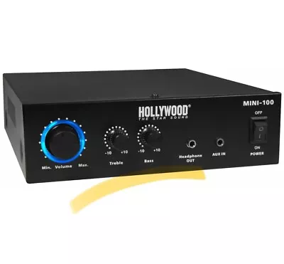 Kaufen 100W HiFi Verstärker HOLLYWOOD  Mini-100  Amplifier Audio Stereo Cinch AUX DJ PA • 5€